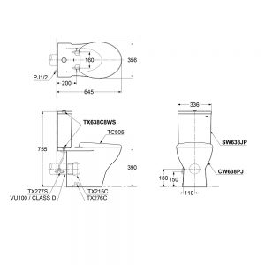 TOTO 座廁 CW638J/SW638JP - 裝修商城 Decomall